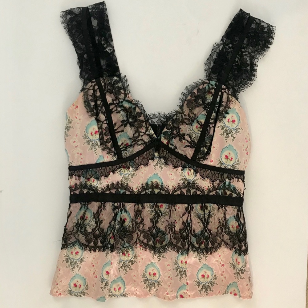 Nanette lepore lace v neck blouse